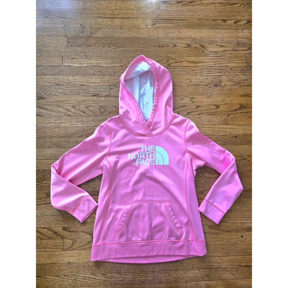 The North Face Hoodie Womens Large Hot Pink Logo Pullover Sweatshirt